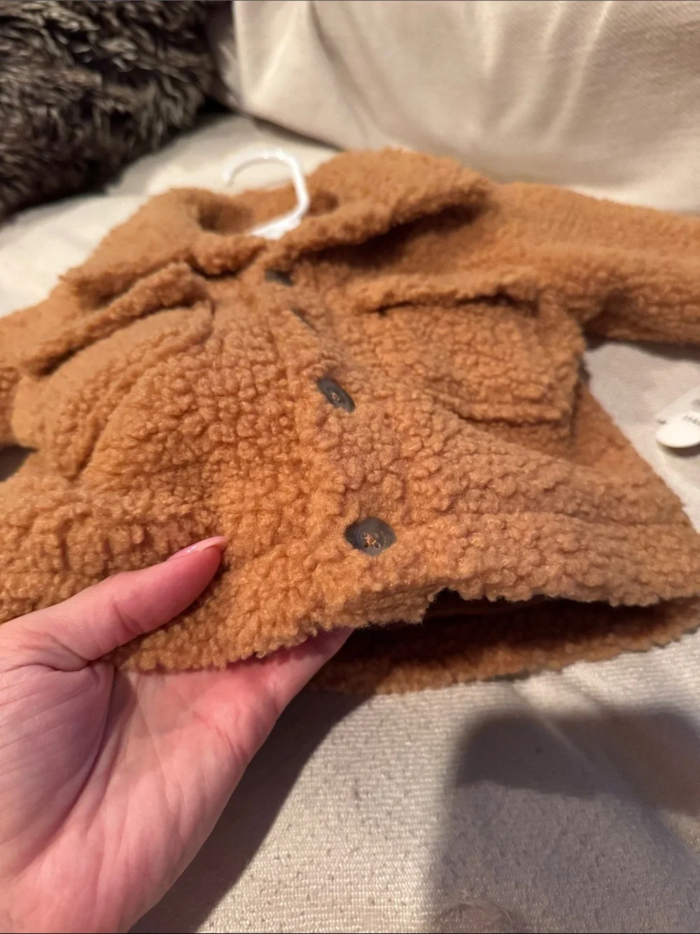 Cat & Jack Teddy Sherpa Jacket in Rust Brown